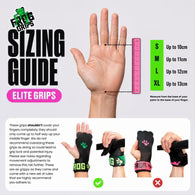 Size guide for FROG GRIPS® ELITE HD FINGERLESS